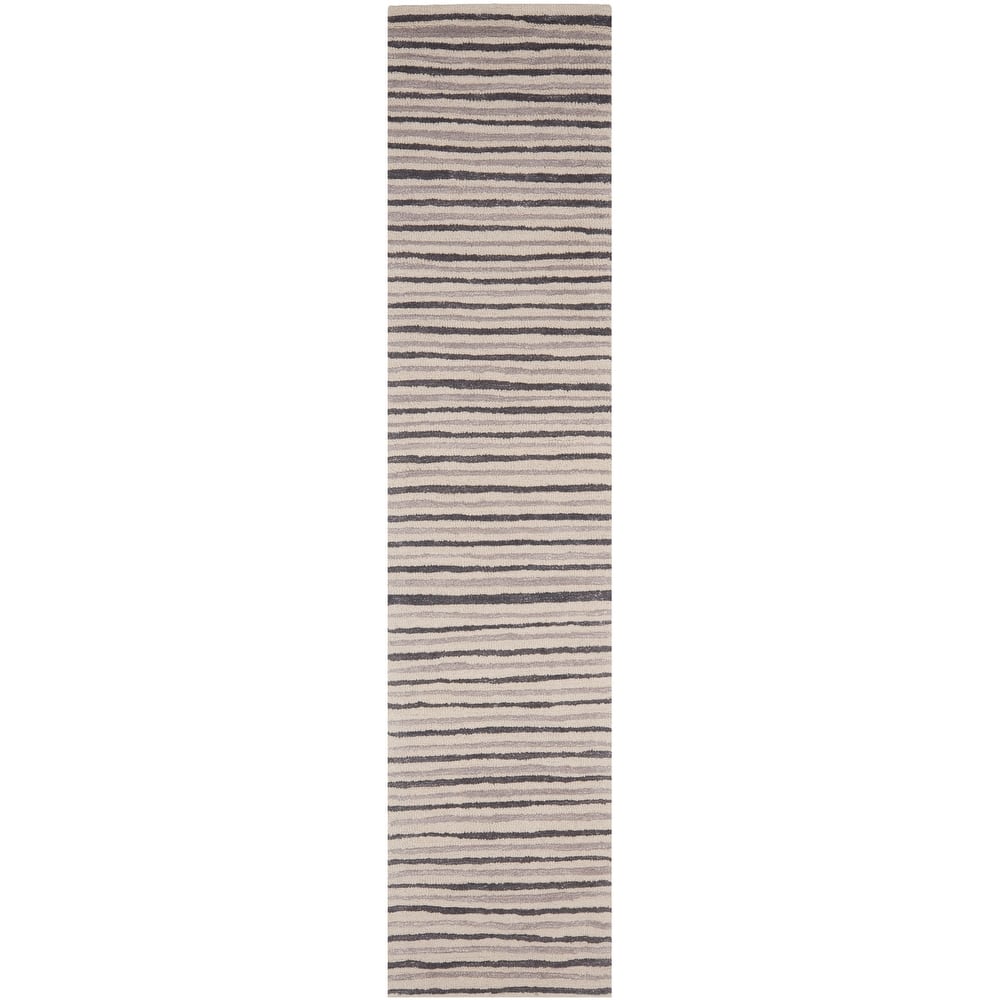 Martha Stewart by SAFAVIEH Hand Drawn Stripe Wool/ Viscose Rug