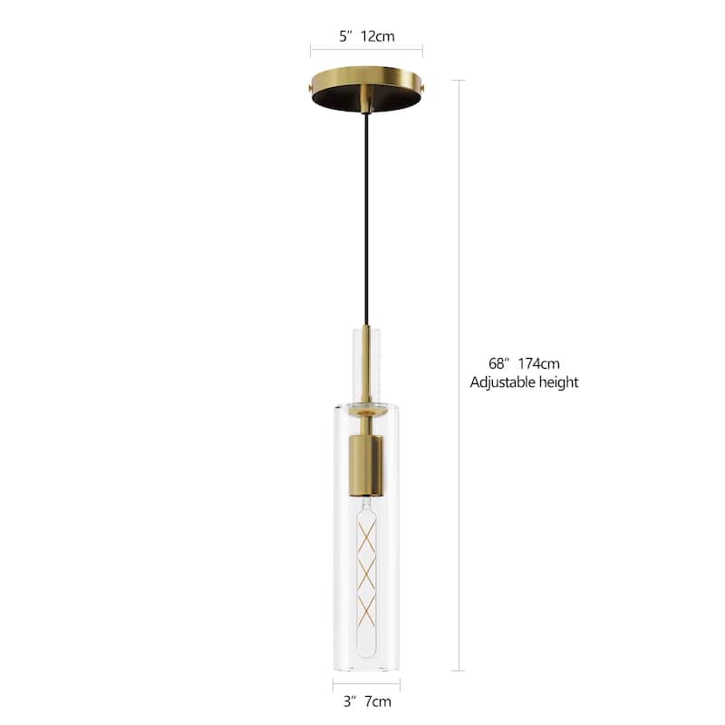 Pendant Light Fixtures,3 Pack Modern Pendant Lighting with Clear Striped Glass Shade, Hanging Pendant Lights Kitchen Island