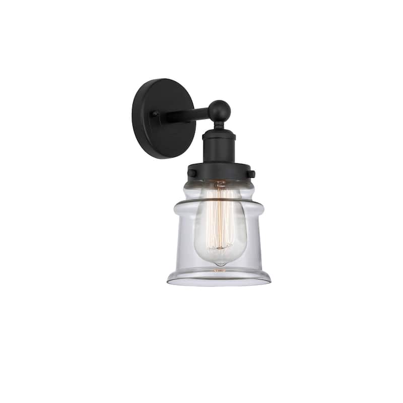Innovations Lighting 616-1W-11-5 Canton Sconce Canton 11" Tall Wall - Matte Black / Clear