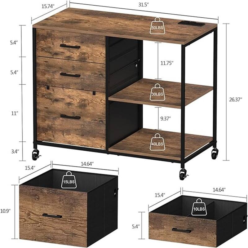 Lateral File Cabinet - 15.75"D x 31.5"W x 26.37"H