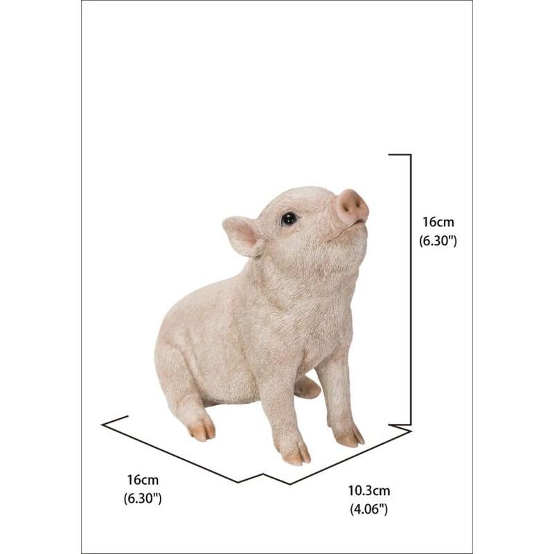 6.25" Sitting Baby Piglet Outdoor Garden Statue