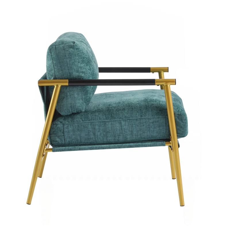 Minimalist Metal and Wooden Armrest Chair for Versatile Spaces