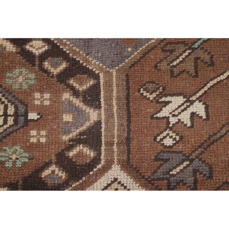 Geometric Bakhtiari Persian Vintage Area Rug Hand-Knotted Wool Carpet - 6'10"x 10'3"