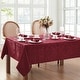preview thumbnail 21 of 38, Caiden Elegance Damask Tablecloth 52" Square - Cranberry
