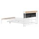 preview thumbnail 7 of 13, Metal Frame Platform Low Profile Queen Bed wTrundle, Headboard, White