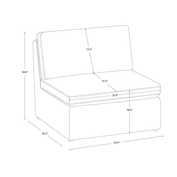 dimension image slide 2 of 6, Mia Oversized Modular Sectional Fabric Sofa