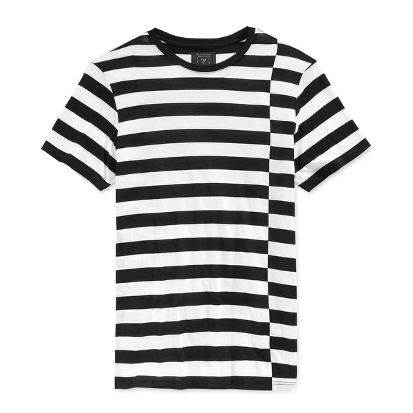 guess striped t shirt black and white