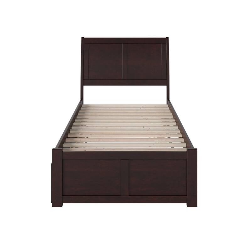 Portland Platform Bed with Footboard and Twin XL Trundle