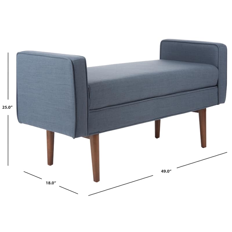 SAFAVIEH Rosalee Mid-Century Modern 25-inch Bench - 49" W x 18" L x 25" H - 49Wx18Dx25H