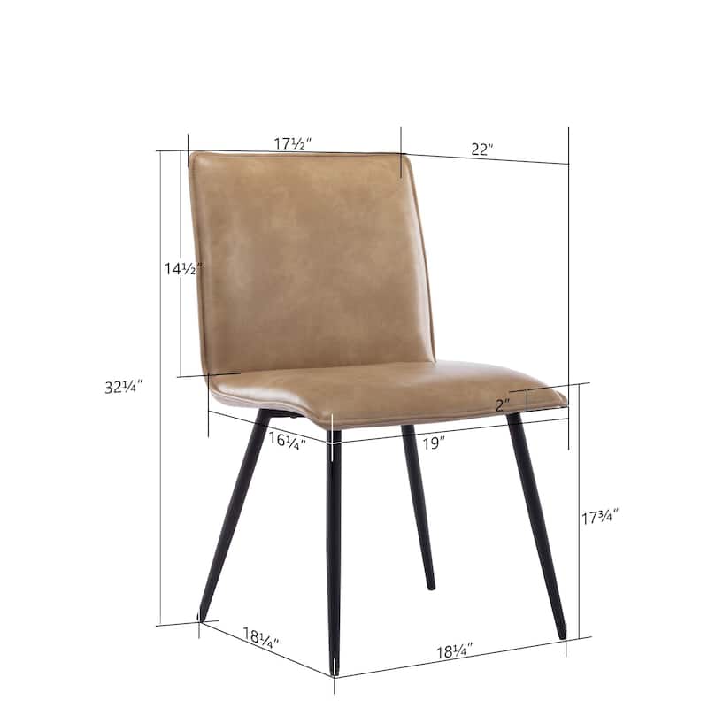Minimalist 19" Wide Faux Leather Dining Chairs