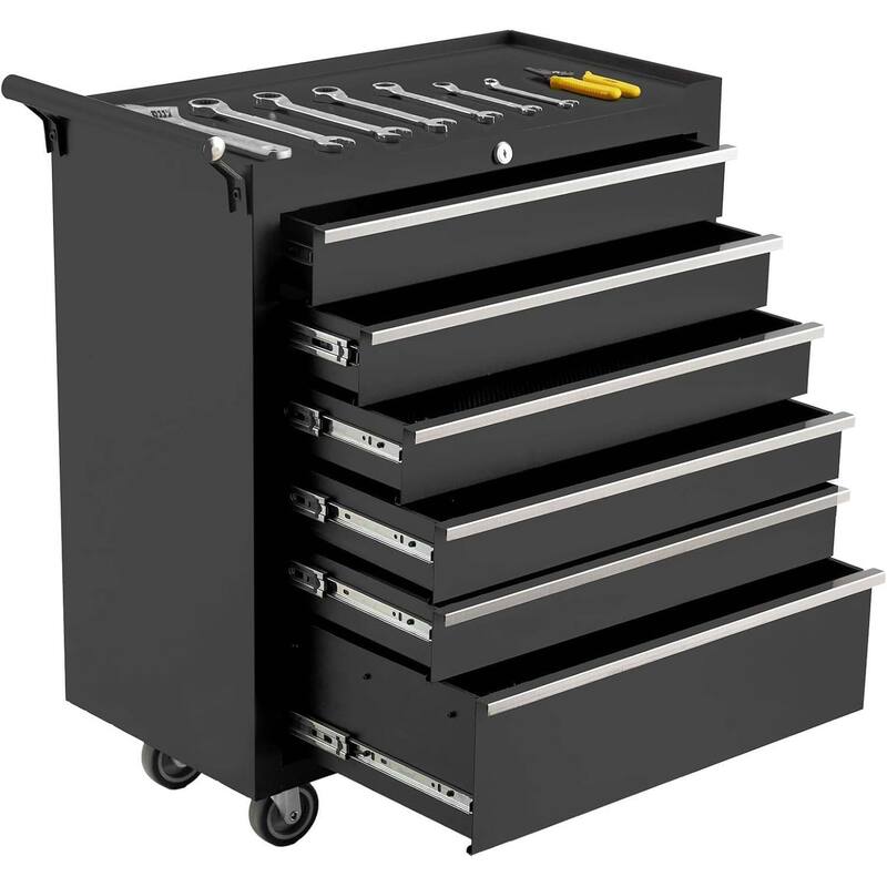 6 Drawers Tool Storage Cabinet with Wheels for Garage, Workshop - N/A