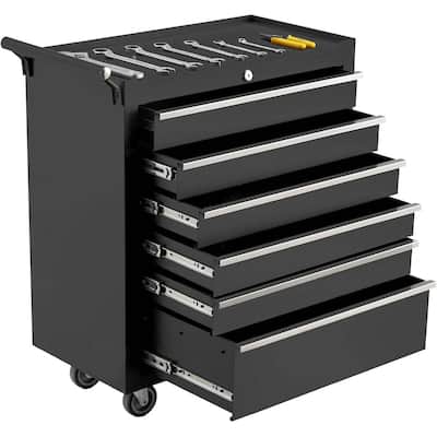 6 Drawers Tool Storage Cabinet with Wheels for Garage, Workshop - N/A