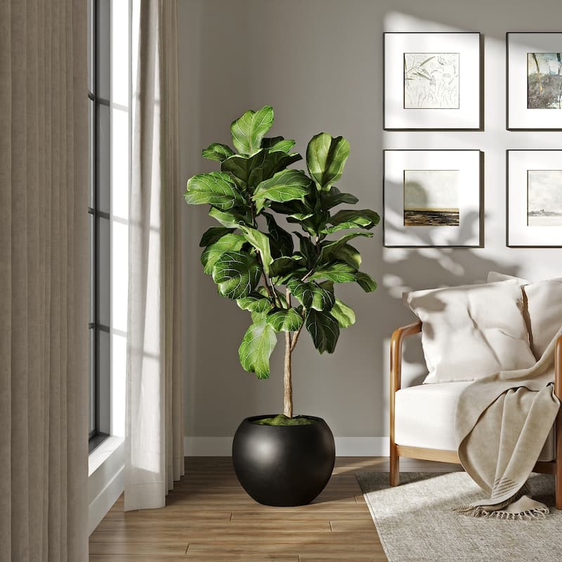 DTY Signature Mount Sherman 1-Piece Fiberstone Planter for Indoor/Outdoor