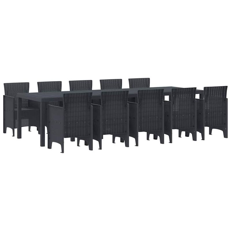 vidaXL Garden Dining Set 13 pcs Plastic - 39 x 118 x 29
