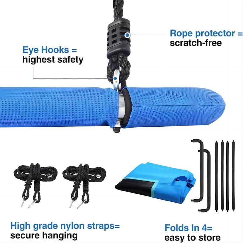 700lb 60" Rectangle Platform Tree Swing for Kids and Adults Waterproof 2 Hanging Straps