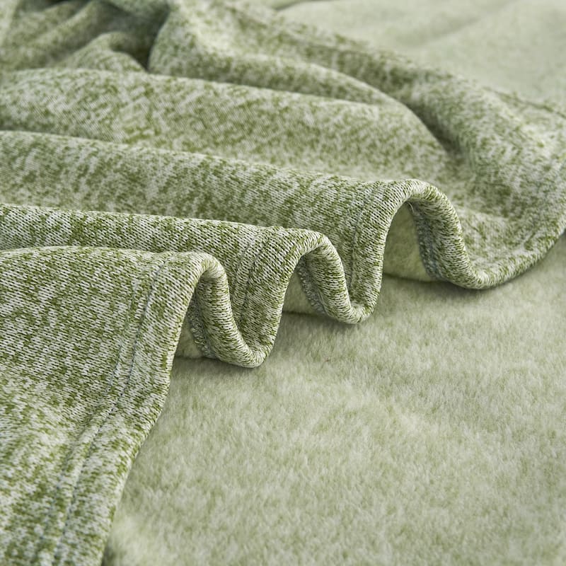 3 Piece Heather Jersey Blanket Knit Blanket