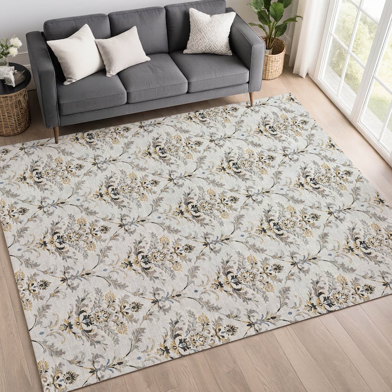 Machine Washable Indoor/ Outdoor Traditional Marrakesh Chantille Rug