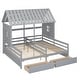 preview thumbnail 11 of 22, Twin House Platform Kids Beds with Roof, 2-Drawers for Shared Rooms, Grey
