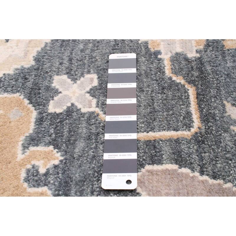 ECARPETGALLERY Hand-knotted Royal Oushak Dark Grey Wool Rug - 9'3 x 11'8
