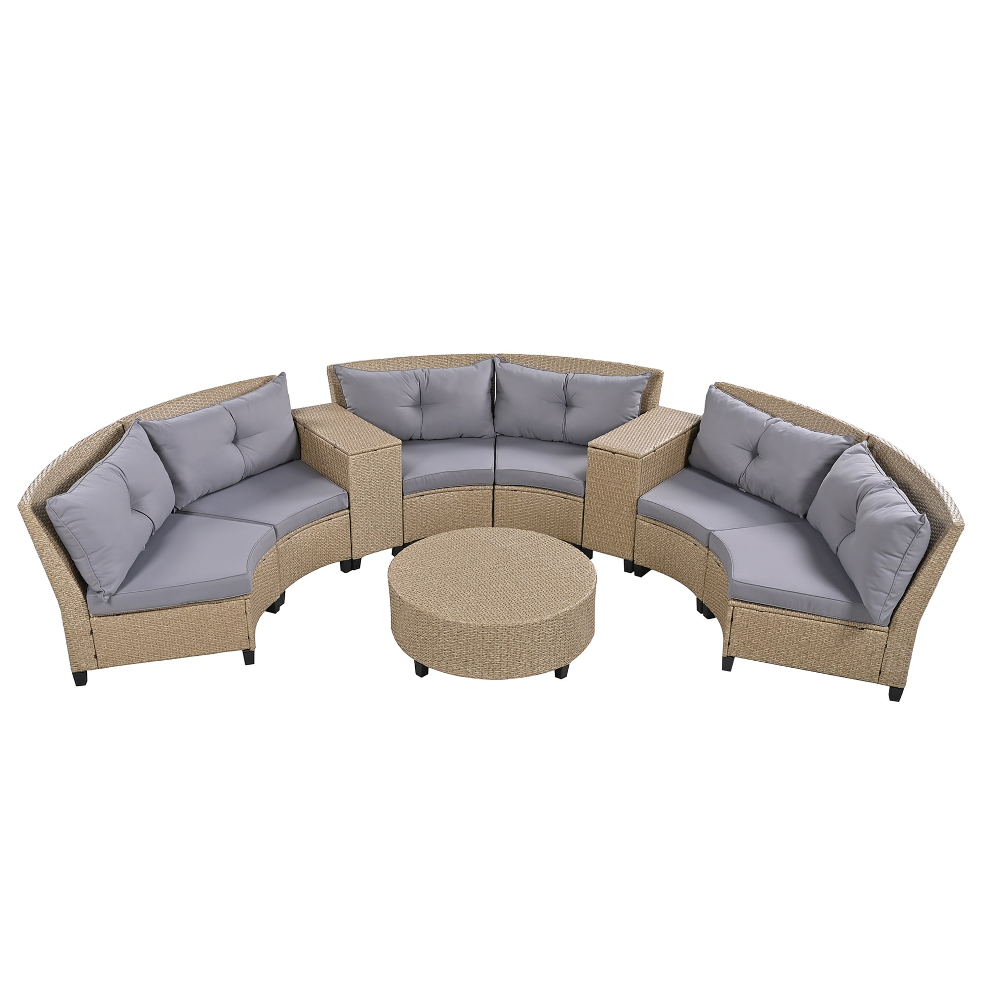Rattan 6 sales seater sofa set