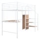 preview thumbnail 11 of 18, Twin Size Metal Loft Bed with Desk and Metal Grid, Stylish Metal Frame Bed with Lateral Storage Ladder and Wardrobe