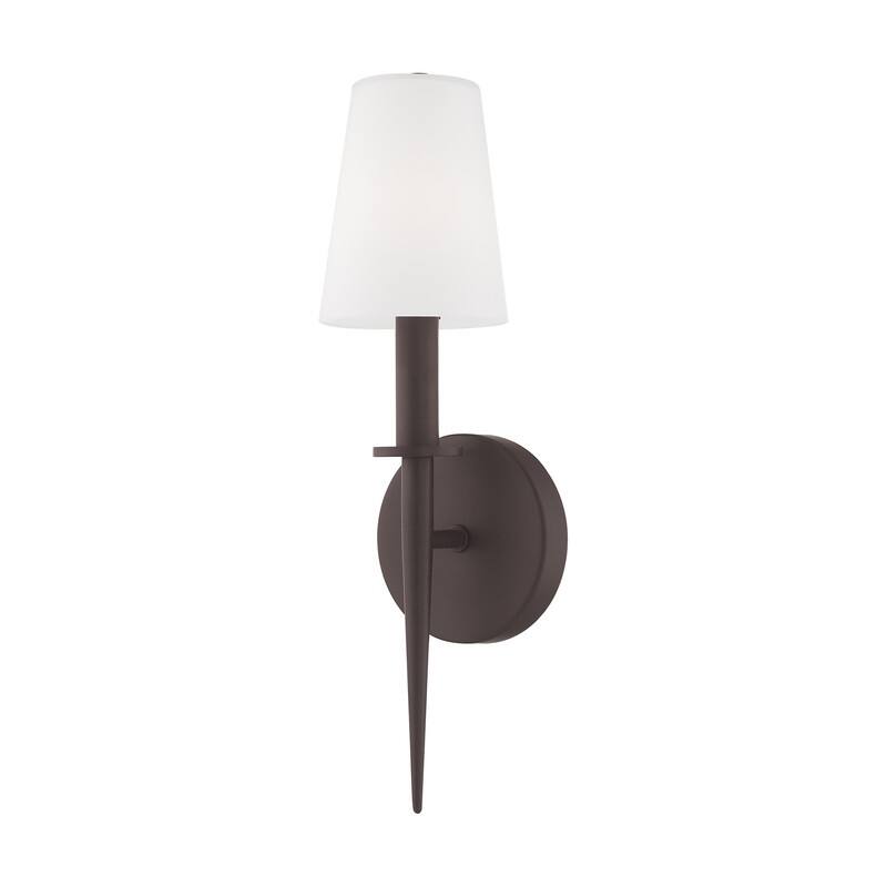 Livex Lighting 1-Light Bronze Wall Sconce, 41692-07 - 4.25" W X 14.5" H X 3.95" EXT