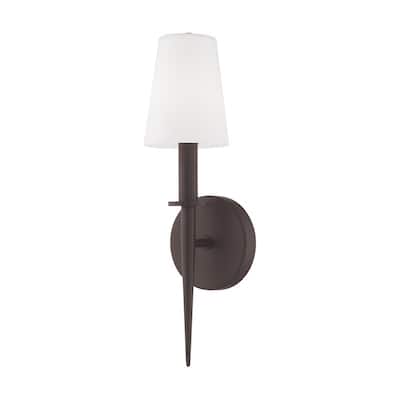 Livex Lighting 1-Light Bronze Wall Sconce, 41692-07 - 4.25" W X 14.5" H X 3.95" EXT