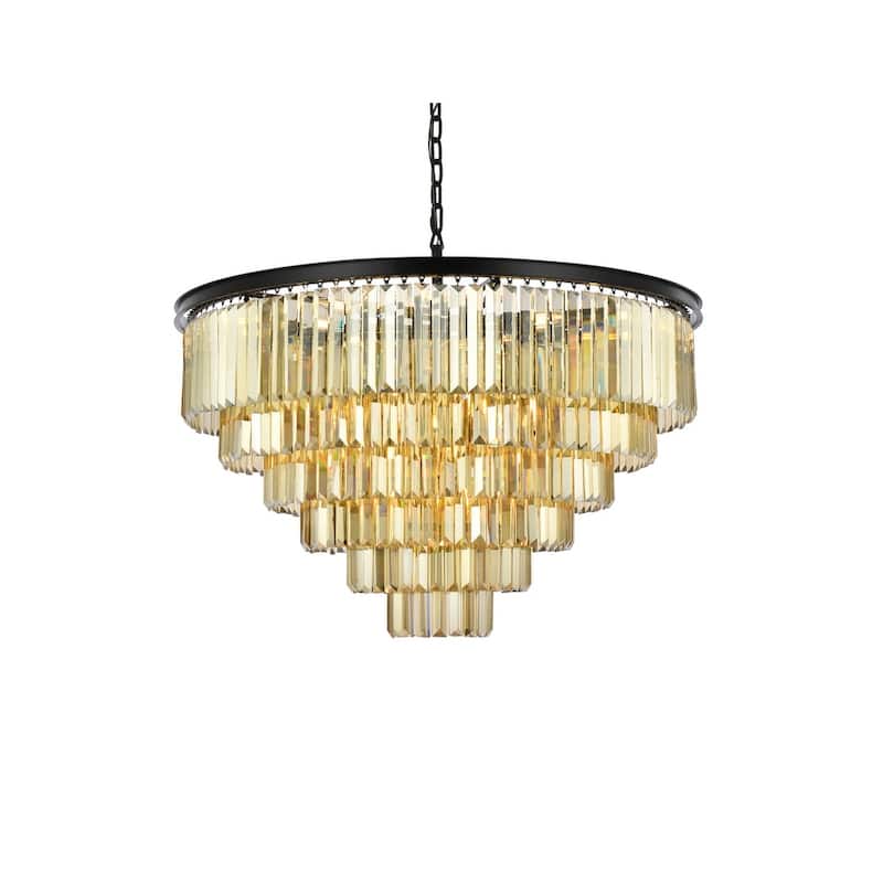 Royce Edge 33-Light Matte Black Chandelier
