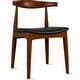 preview thumbnail 66 of 96, Set of 2 Kennedy Elbow Chairs Farmhouse Wooden Dining Chairs With PU Leather Or Fabric Cushion Seat, Modern Accent Side Chairs