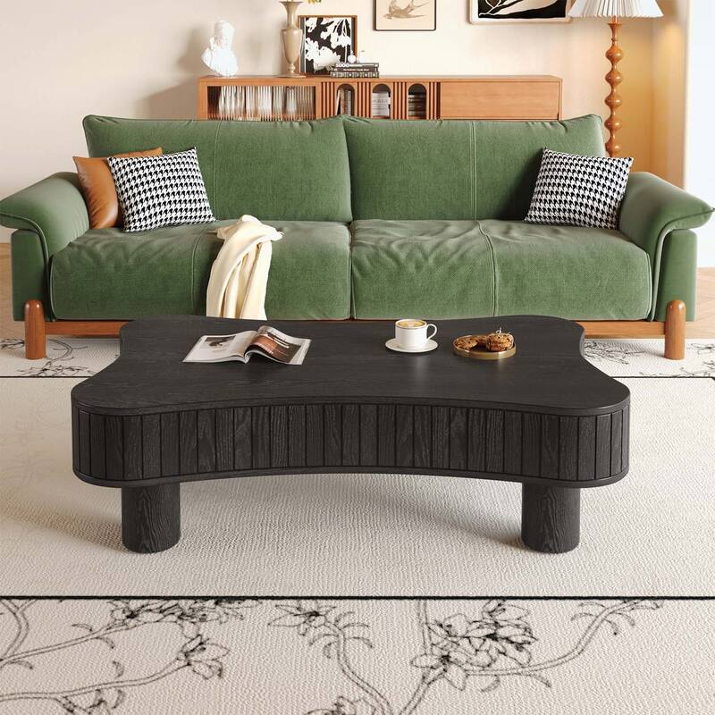 Lift Top Coffee Table with Hidden Storage for Living Room - Black