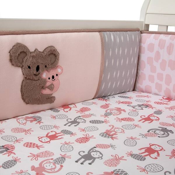 Shop Lambs Ivy Calypso Pink Gray White Koala 4 Piece Baby Crib