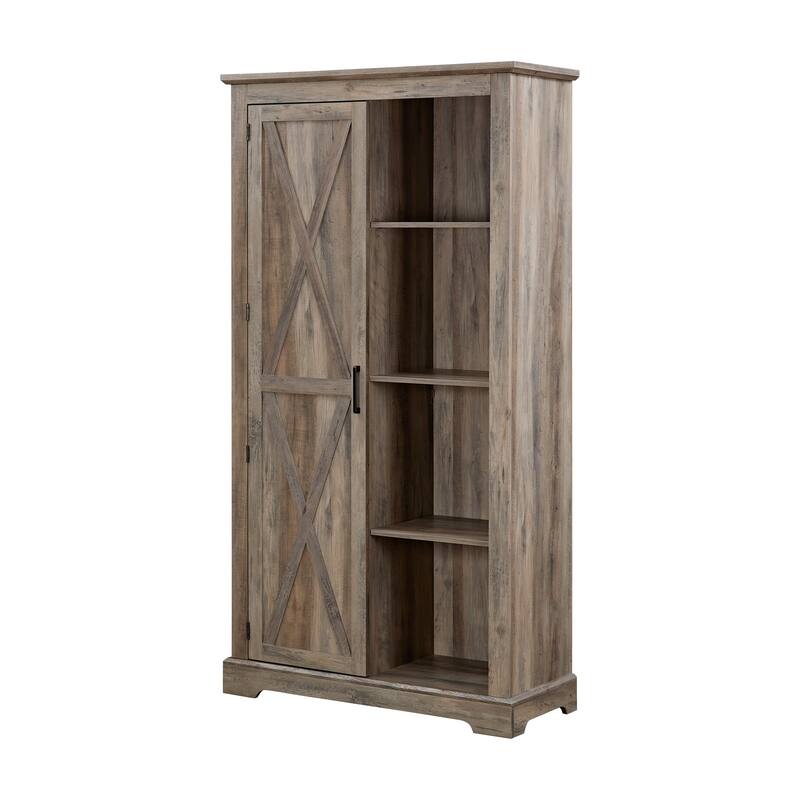 Rustic Wood Tall Storage Kitchen Pantry Organizer