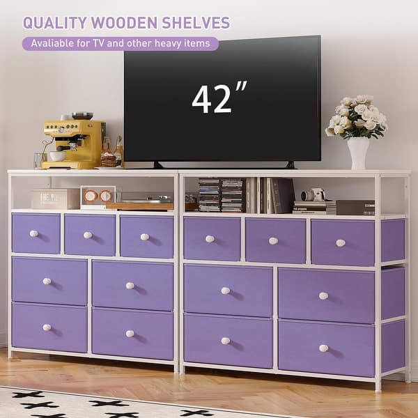 Dresser for Bedroom Dresser with 7 Drawers & 2 Shelves,Fabric Dressers & Chests of Drawers for Room, Closet,Lightweight - Bed Bath & Beyond - 42199352 Dresser for Bedroom Dresser with 7 Drawers & 2 Shelves,Fabric Dressers & Chests of Drawers for Room, Closet,Lightweight - Bed Bath & Beyond - 42199352