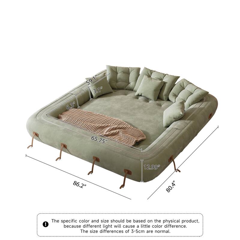 JASIWAY Modern Convertible Sleeper Sofa Chair Bed, White
