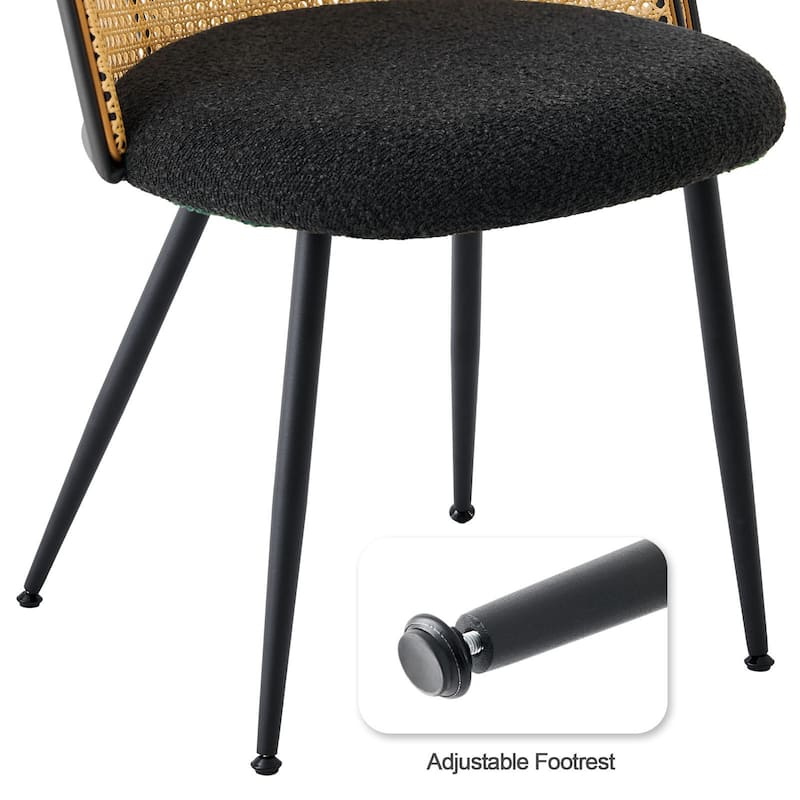 Modern Upholstered Rattan Dining Chairs Set of 2/4