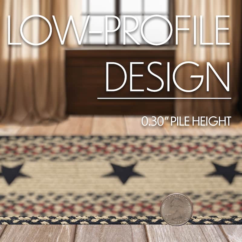 Colonial Star Jute Rug Rect w/ Pad 27x48 - 27" x 48" Rectangle