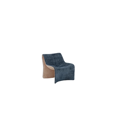 Modern Living Room Single Lounge Chairs, Blue Polyester Fabric