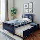 Max and Lily Twin Size Bed with Trundle - Blue