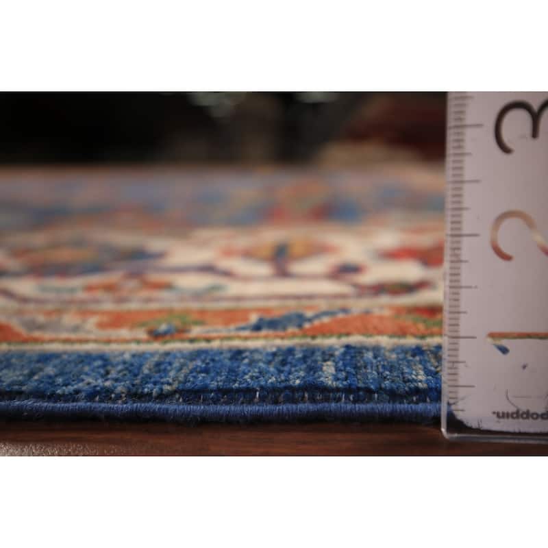 Blue Ziegler Vegetable Dye Area Rug Handmade Wool Carpet - 8'0" x 9'9"