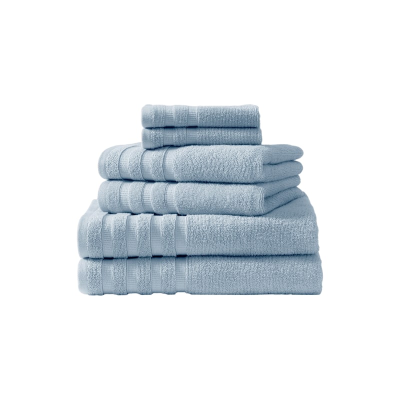 SÖMN 6-Piece Cotton Bath Towel Set - Light Blue