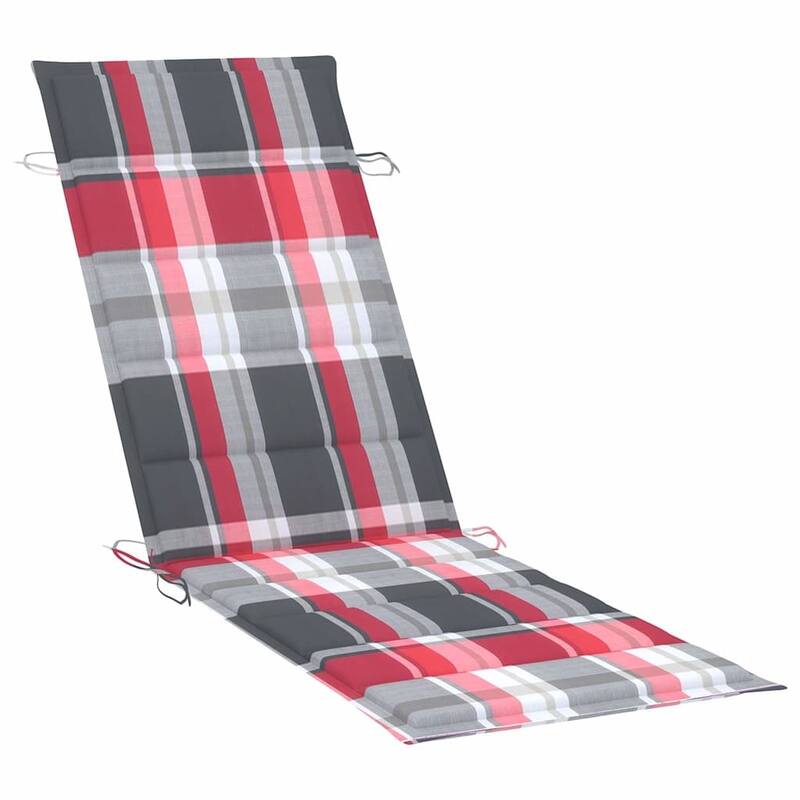 vidaXL Patio Sun Lounger with Cushion Solid Acacia Wood - 72.4" x 21.7" x 25.2"
