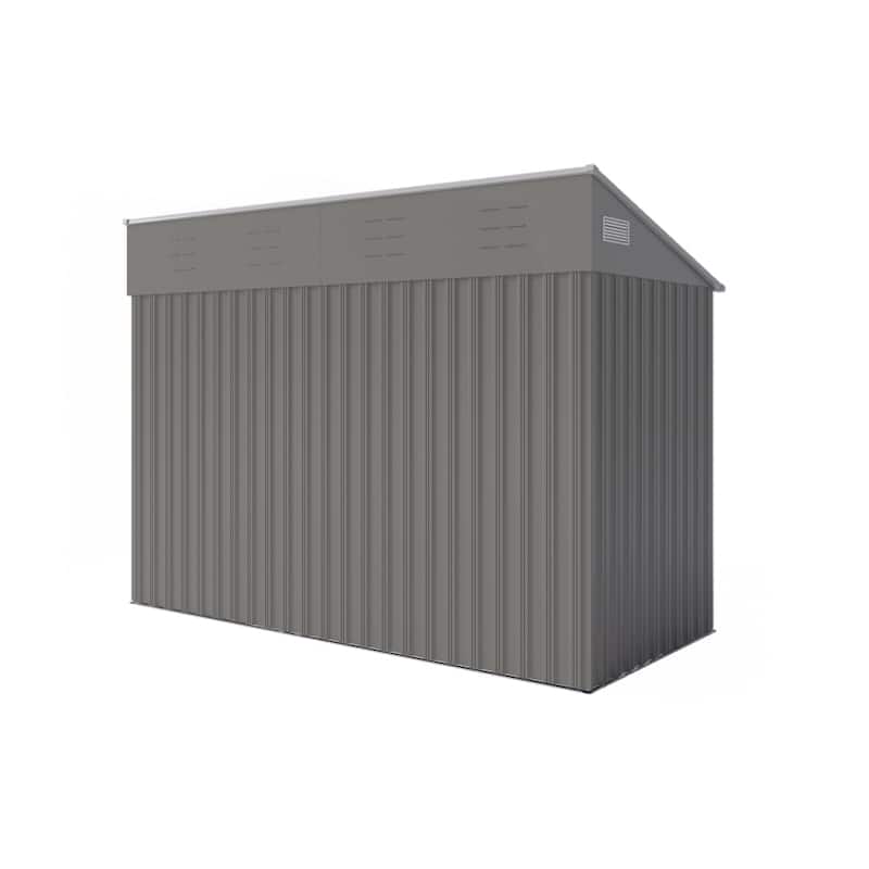 Gray Solid Structural Design Storage Shed with Single Hinge Door