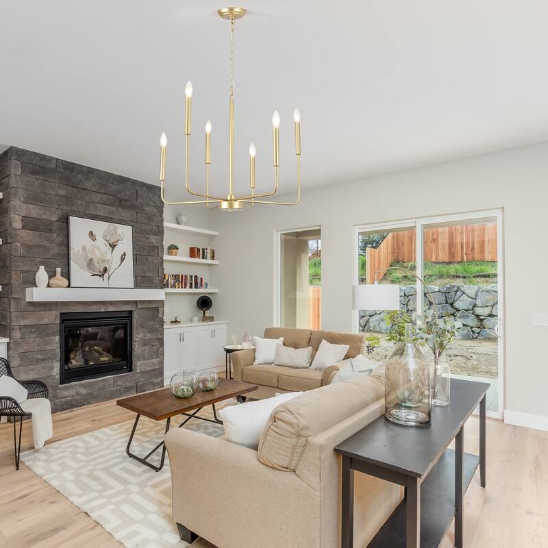 6-Light Candlestick Hanging Linear Chandelier Lighting Ceiling Light for Kitchen Island