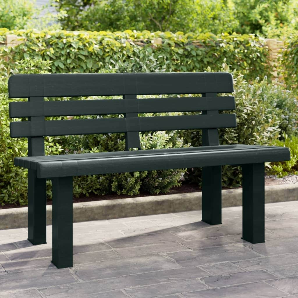 vidaXL Garden Bench Anthracite/Green/White Polypropylene - 20.5 x 43.3 x 28.0