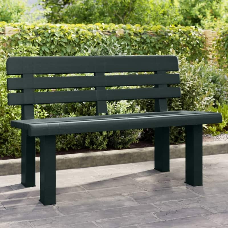 vidaXL Garden Bench Outdoor Bench Seat Balcony Patio Park Bench Polypropylene - 20.5 x 43.3 x 28.0 - Green