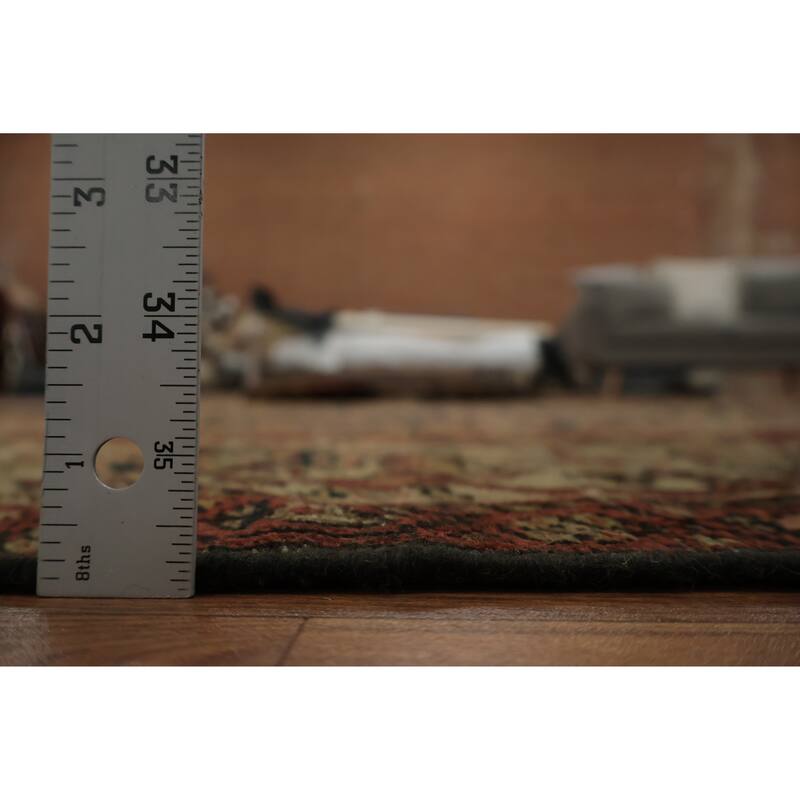 Hand Knotted Oriental 100% Wool Carpet Traditional All-Over Navy Blue & Blues Mahal Area Rug - 9' 11'' X 7' 1''