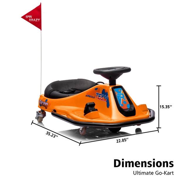 dimension image slide 6 of 7, 24V Ride on Car Electric Drifting Go Kart for Kids