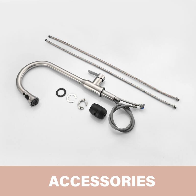 High Arc Single Handle Stainless Steel Kitchen Faucets with Pull Down Sprayer