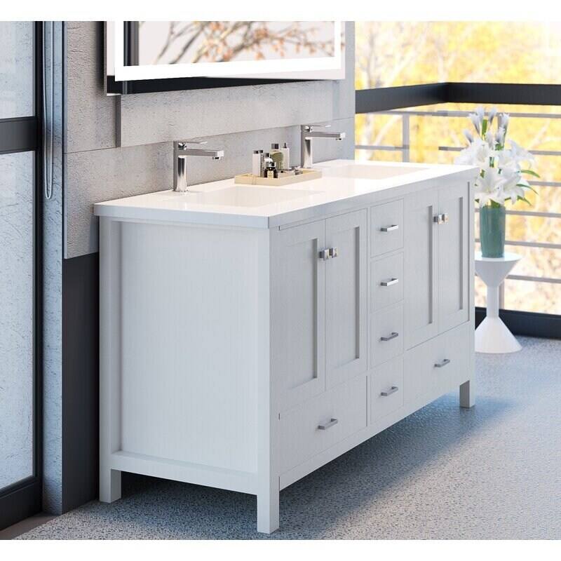 Serenity Solid-Surface Bathroom Vanity Top with Sink