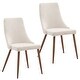 preview thumbnail 1 of 2, Set of 2 Beige and Brown Contemporary Side Chairs 35.75"